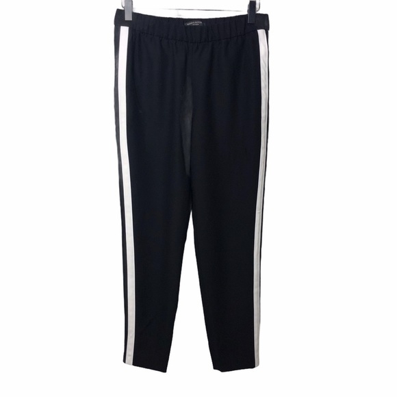 Banana Republic Hayden Pull On Tapered Fit Pants Black White Size XS 470330 - Picture 2 of 10